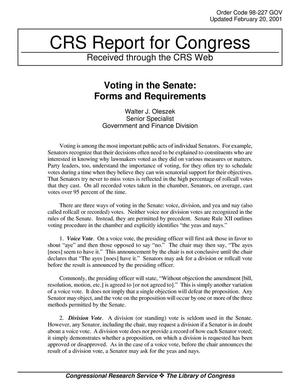 Voting in the Senate: Forms and Requirements