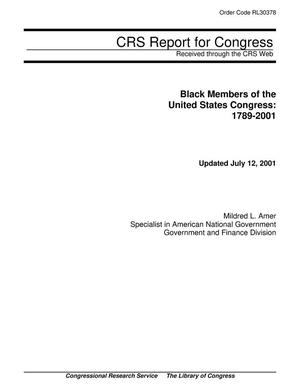 Black Members of the United States Congress: 1789-2001