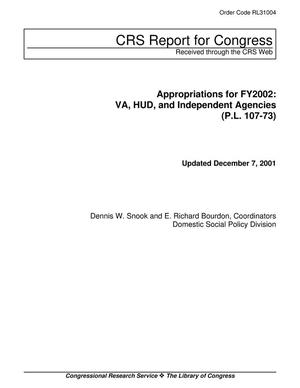 Appropriations for FY2002: VA, HUD, and Independent Agencies (P.L. 107-73)