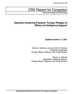 Operation Enduring Freedom: Foreign Pledges of Military and Intelligence Support