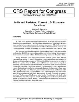 India and Pakistan: Current U.S. Economic Sanctions
