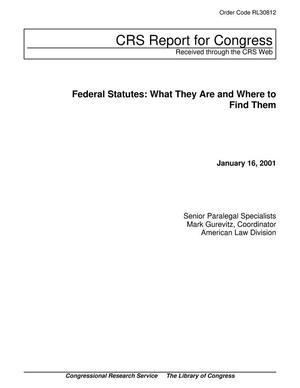 Federal Statutes: What They Are and Where to Find Them
