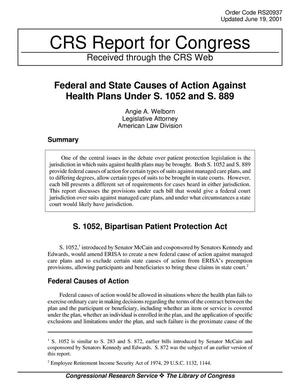 Federal and State Causes of Action Against Health Plans Under S. 1052 and S. 889