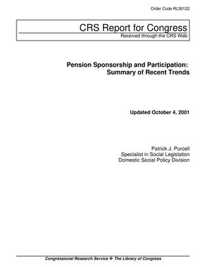 Pension Sponsorship and Participation: Summary of Recent Trends