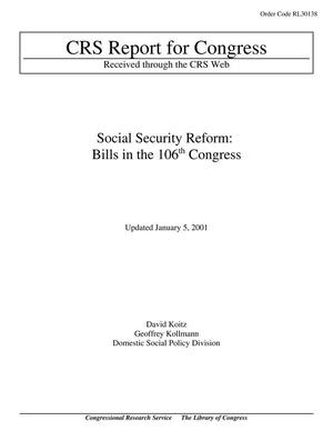 Social Security Reform: Bills in the 106th Congress