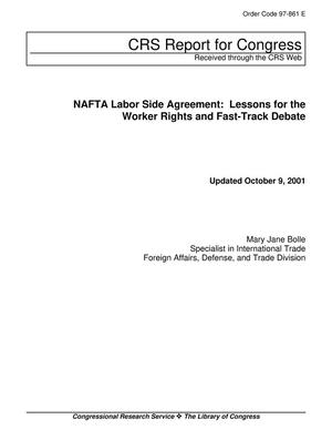 Primary view of object titled 'NAFTA Labor Side Agreement: Lessons for the Workers Rights and Fast-Track Debate'.