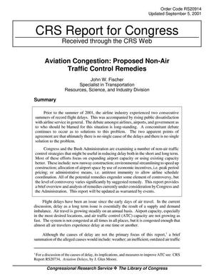 Primary view of object titled 'Aviation Congestion: Proposed Non-Air Traffic Control Remedies'.