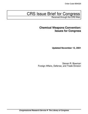 Chemical Weapons Convention: Issues for Congress