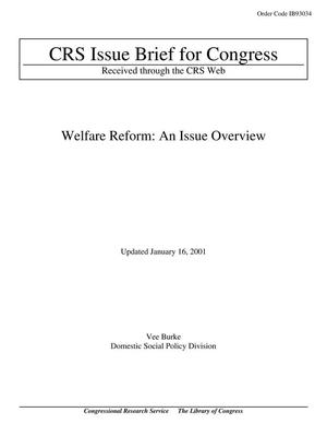 Welfare Reform: An Issue Overview