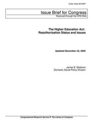 The Higher Education Act: Reauthorization Status and Issues