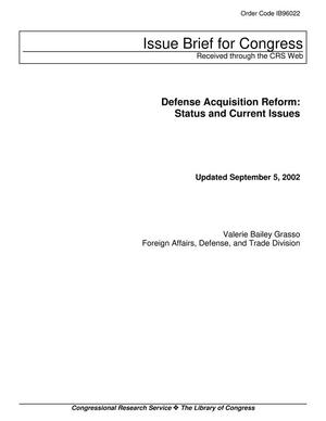 Defense Acquisition Reform: Status and Current Issues