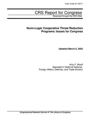 Nunn-Lugar Cooperative Threat Reduction Programs: Issues for Congress