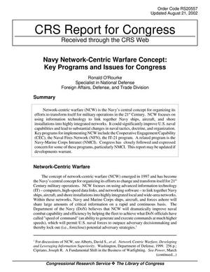 Navy Network-Centric Warfare Concept: Key Programs and Issues for Congress