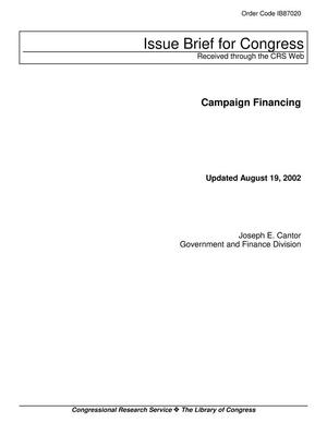Primary view of object titled 'Campaign Financing'.