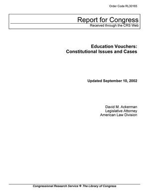 Education Vouchers: Constitutional Issues and Cases