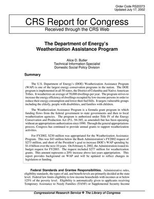 The Department of Energy's Weatherization Assistance Program