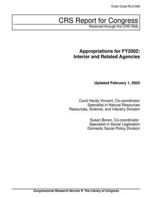 Appropriations for FY2002: Interior and Related Agencies