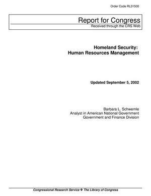 Homeland Security: Human Resources Management