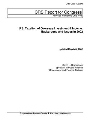 U.S. Taxation of Overseas Investment