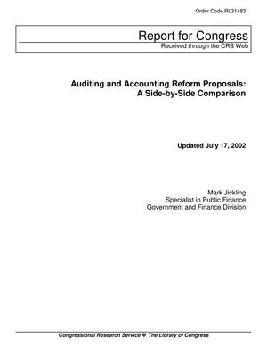 Auditing and Accounting Reform Proposals: A Side-by-Side Comparison