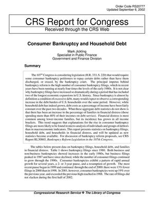 Consumer Bankruptcy and Household Debt