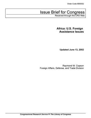 Primary view of object titled 'Africa: U.S. Foreign Assistance Issues'.