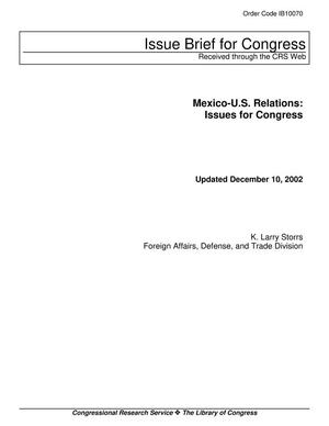 Mexico-U.S. Relations: Issues for the 107th Congress