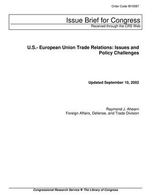 U.S.-European Union Trade Relations: Issues and Policy Challenges