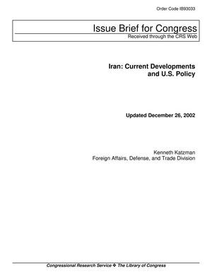 Primary view of object titled 'Iran: Current Developments and U.S. Policy'.