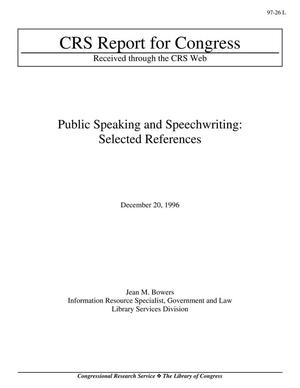 Public Speaking and Speechwriting: Selected References