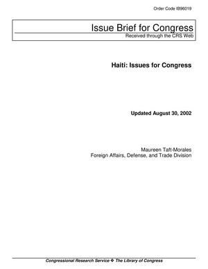 Haiti: Issues for Congress