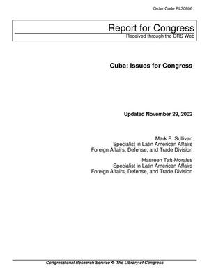 Cuba: Issues for Congress