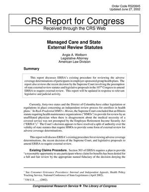 Managed Care and State External Review Statutes