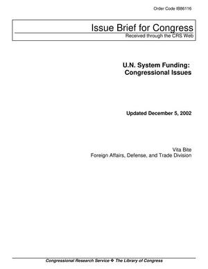 U.N. System Funding: Congressional Issues