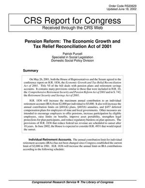 Pension Reform: The Economic Growth and Tax Relief Reconciliation Act of 2001