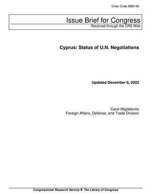 Primary view of object titled 'Cyprus: Status of U.N. Negotiations'.