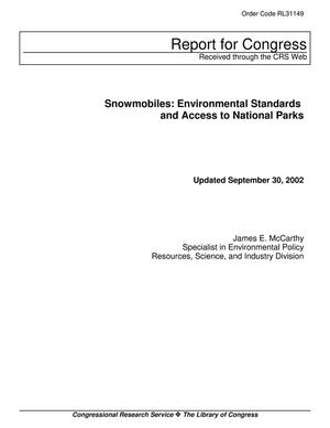 Snowmobiles: Environmental Standards and Access to National Parks
