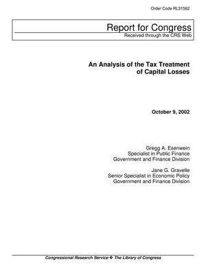 An Analysis of the Tax Treatment of Capital Losses