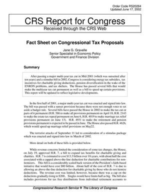 Fact Sheet on Congressional Tax Proposals