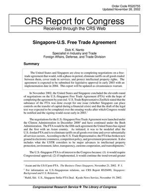 Primary view of object titled 'Singapore-U.S. Free Trade Agreement'.