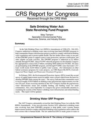 Safe Drinking Water Act: State Revolving Fund Program