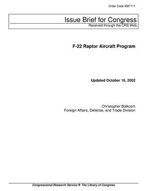 F-22 Raptor Aircraft Program