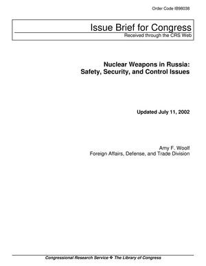 Primary view of object titled 'Nuclear Weapons in Russia: Safety, Security, and Control Issues'.