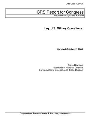 Iraq: U.S. Military Operations