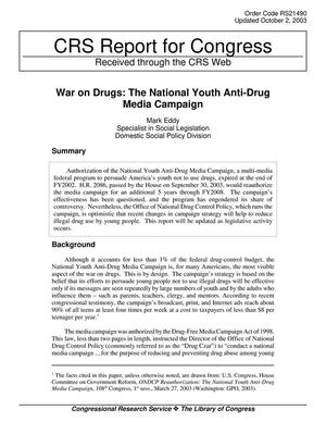 War on Drugs: The National Youth Anti-Drug Media Campaign