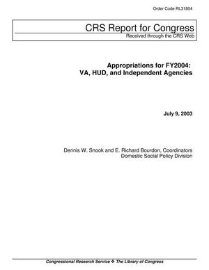 Appropriations for FY2004: VA, HUD, and Independent Agencies