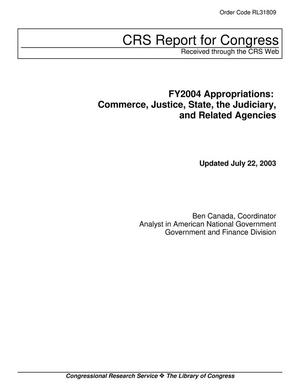 Primary view of object titled 'Appropriations for FY2004: Commerce, Justice, State, the Judiciary, and Related Agencies'.