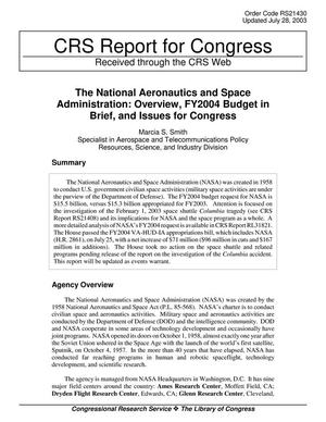 The National Aeronautics and Space Administration: Overview, FY2004 Budget in Brief, and Issues for Congress