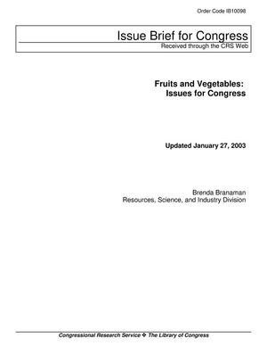 Fruits and Vegetables: Issues for Congress