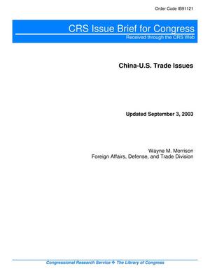 China-U.S. Trade Issues